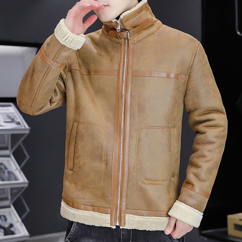 主推新款加绒加厚皮衣型男帅气机车服外套XZ313B-1-PY2933-P130,男装皮衣,星座310B-3