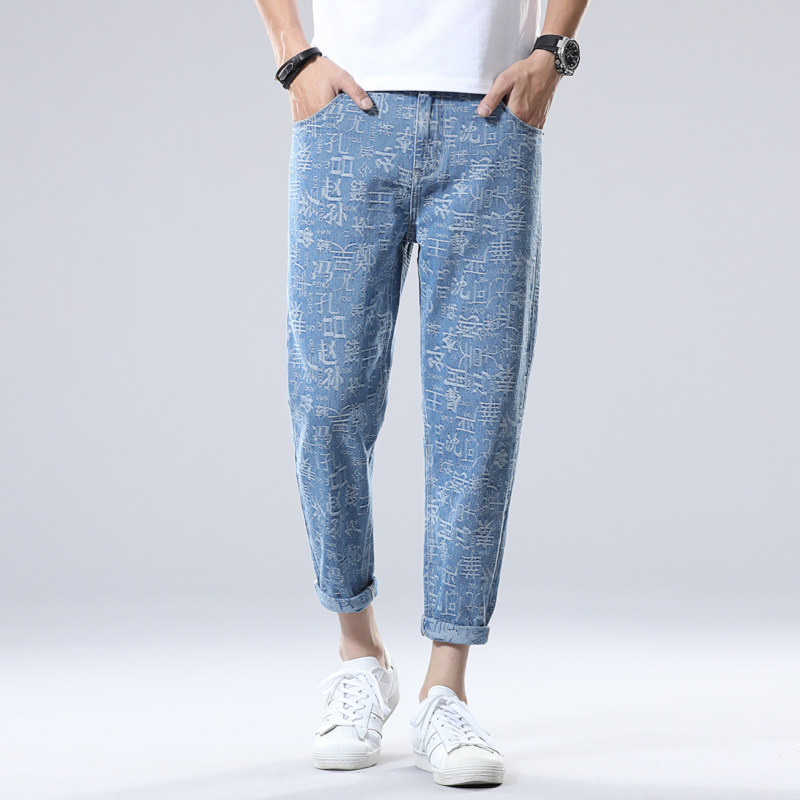 春夏新款男士时尚休闲宽松牛仔裤长裤XZ313B-1-NZ2002图片