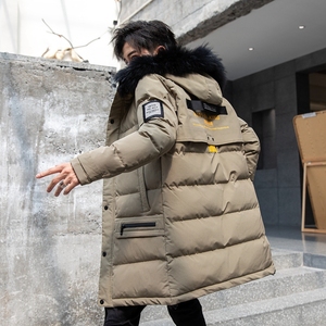 加厚羽绒棉服男士休闲中长款连帽棉衣外套XZ313B-1 M1958-P125图片