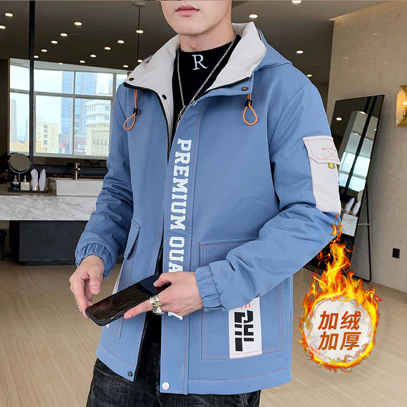 秋冬季派克服男士加绒加厚时尚连帽夹克外套XZ313B-1-R1202-P70,男装夹克,星座310B-3