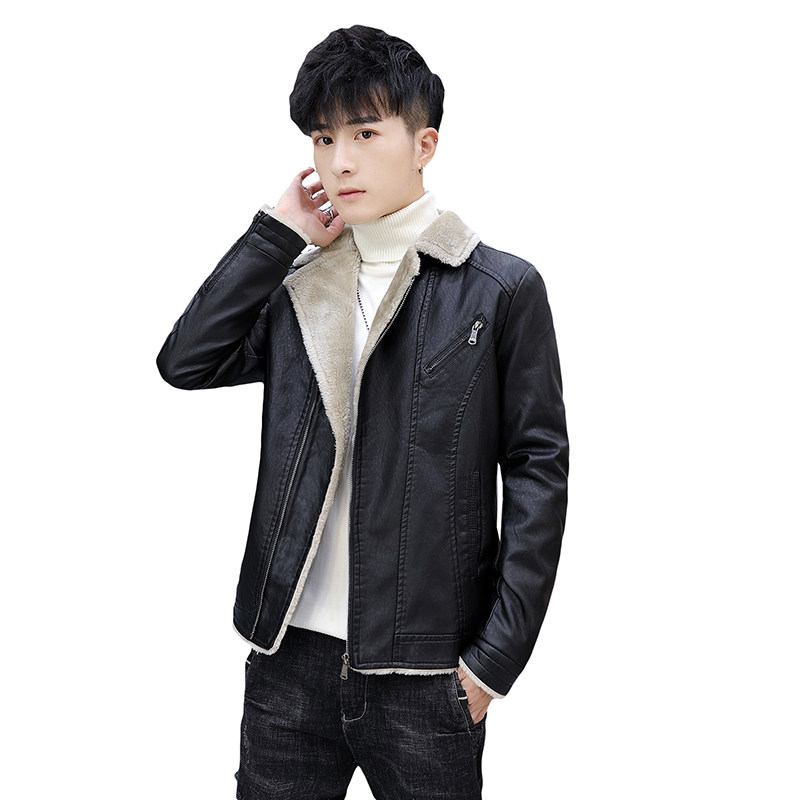主推大货秋冬加绒皮衣男帅气皮夹克外套XZ313B-1-PY2851-P120,男装皮衣,星座310B-3