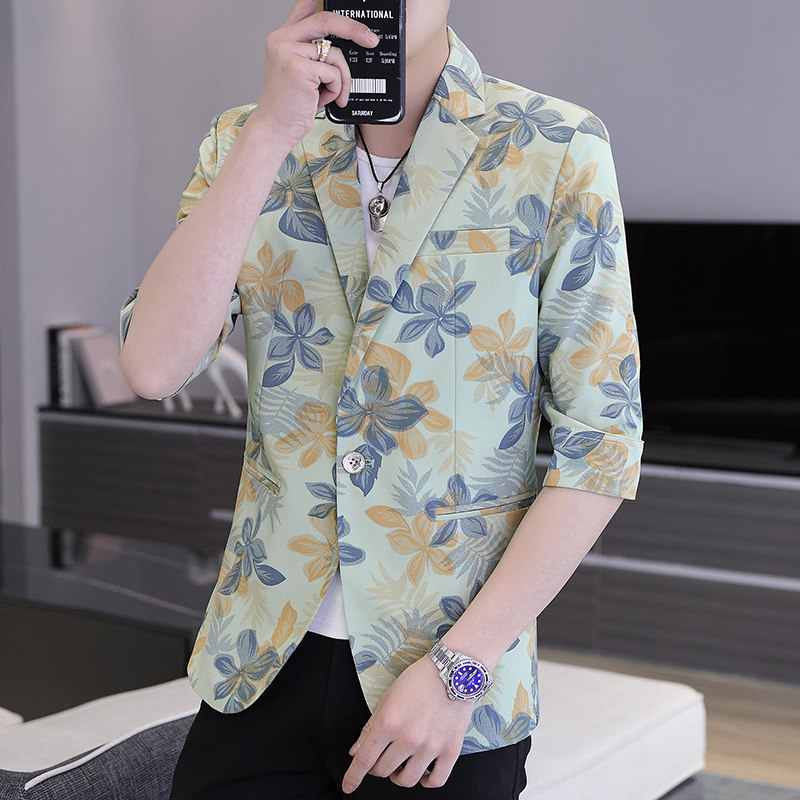 春夏新款西装男时尚休闲百搭中袖小西服外套XZ313B-1-XF812,男装西服,星座310B-3