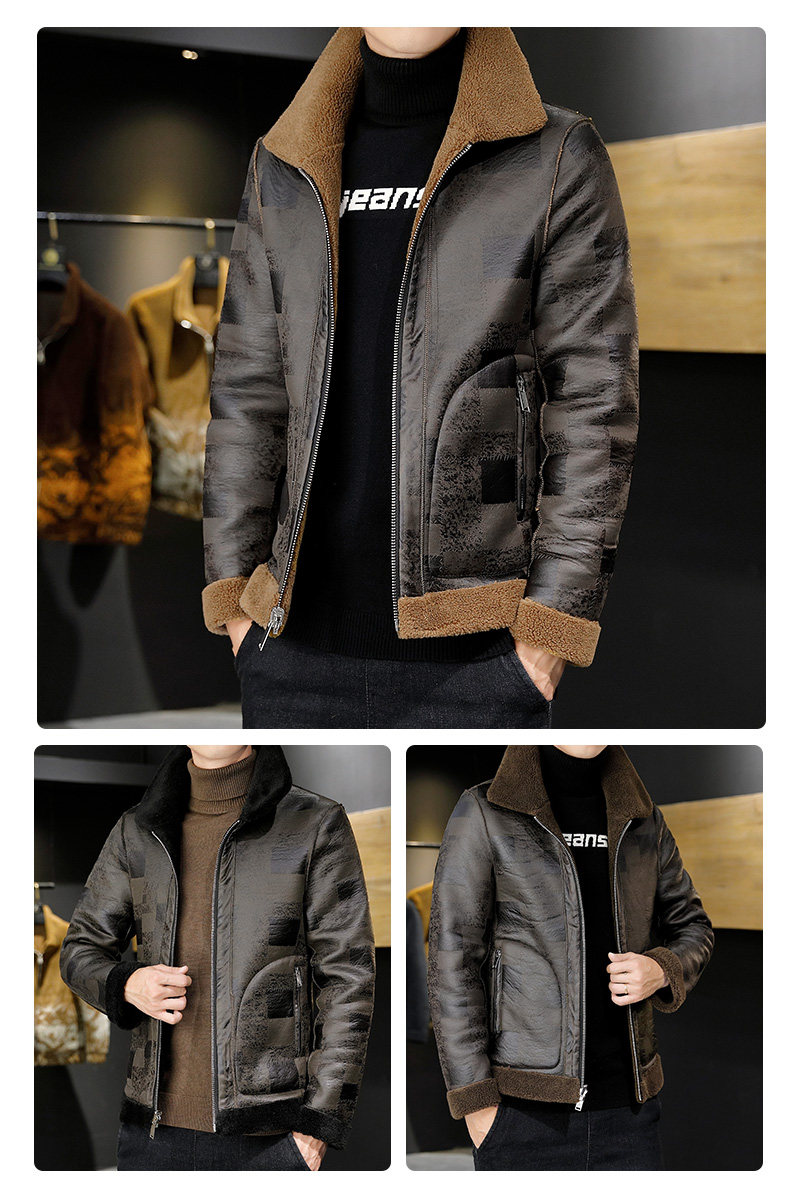新款羊剪绒含羊毛男士双面穿翻领毛呢外套XZ313B-1M887-P210控298,男装毛呢大衣,星座310B-3
