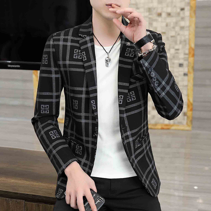 秋季新款西装男时尚帅气百搭韩版小西服外套XZ313B-1-XF8821-P90,男装西服,星座310B-3