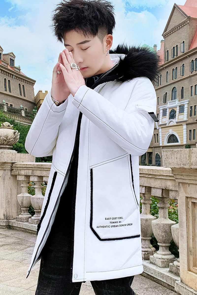 棉衣男鹿皮绒面料加厚潮款毛领中长款棉衣XZ313B-1-MY1668,男装棉衣,星座310B-3
