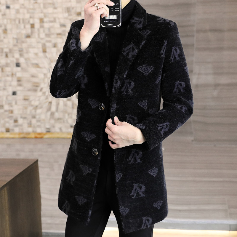 秋冬毛呢大衣男潮流时尚中长款修身外套XZ313B-1-M6687-P190控268,男装毛呢大衣,星座310B-3