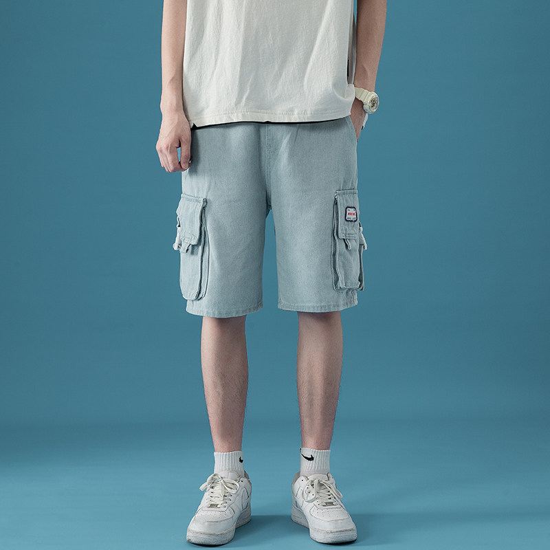 2022夏季新款男士时尚休闲工装牛仔裤五分裤XZ313B-1-NZ816,男装牛仔裤,星座310B-3