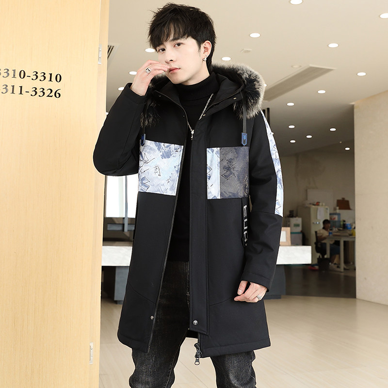 2022冬季新款中长款连帽男士加绒加厚夹克外套XZ313B-1-JK078-P75,男装夹克,星座310B-3