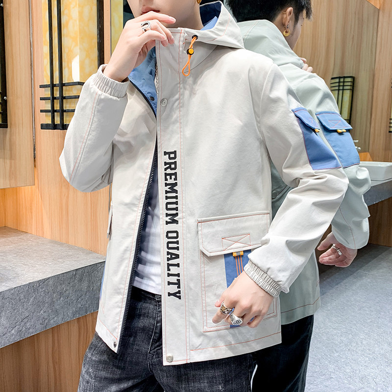 夹克男春季新款潮流ins男士连帽工装外套XZ313B-1-J,男装夹克,星座310B-3