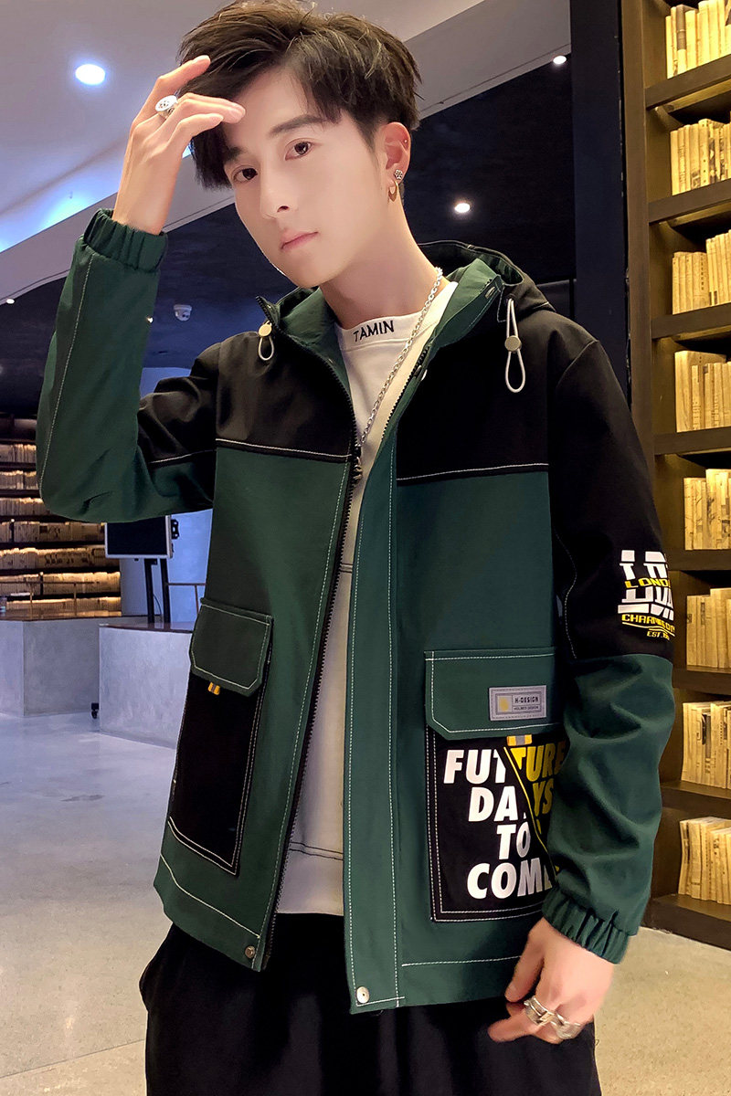 夹克男潮流ins男士时尚连帽工装外套XZ313B-1-J,男装夹克,星座310B-3