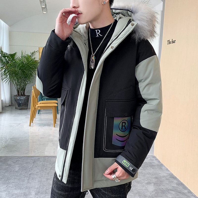 MY819-P110冬季连帽大毛领棉衣男时尚印花派克服棉服外套XZ313B-1,男装棉衣,星座310B-3