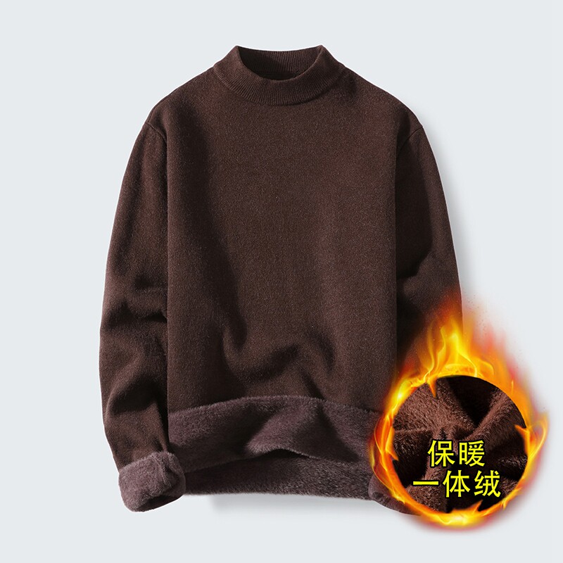 秋冬新款男士纯色加厚一体绒套头圆领毛衣XZ313B-1CP1561-P52,男装针织衫/毛衣,星座310B-3