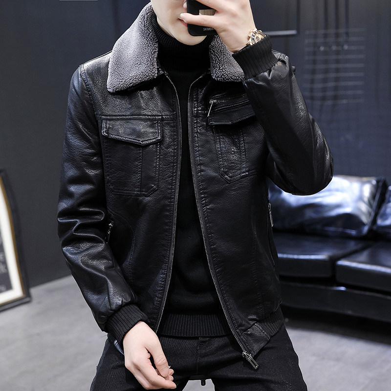 2021冬加绒皮衣青年机车服皮夹克外套男XZ313B-1-PY1902-P120,男装皮衣,星座310B-3