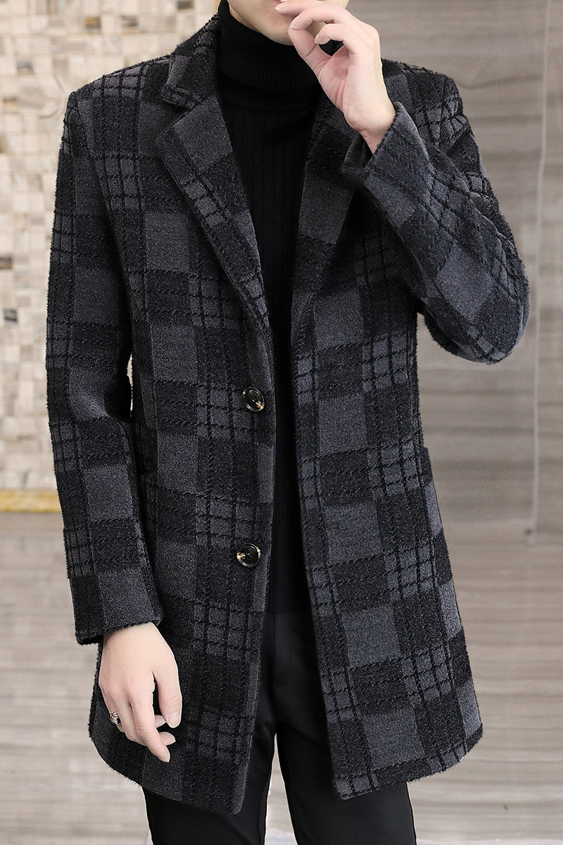 秋冬毛呢大衣男高品质中长款修身外套XZ313B-1-M6688-P190控268,男装毛呢大衣,星座310B-3