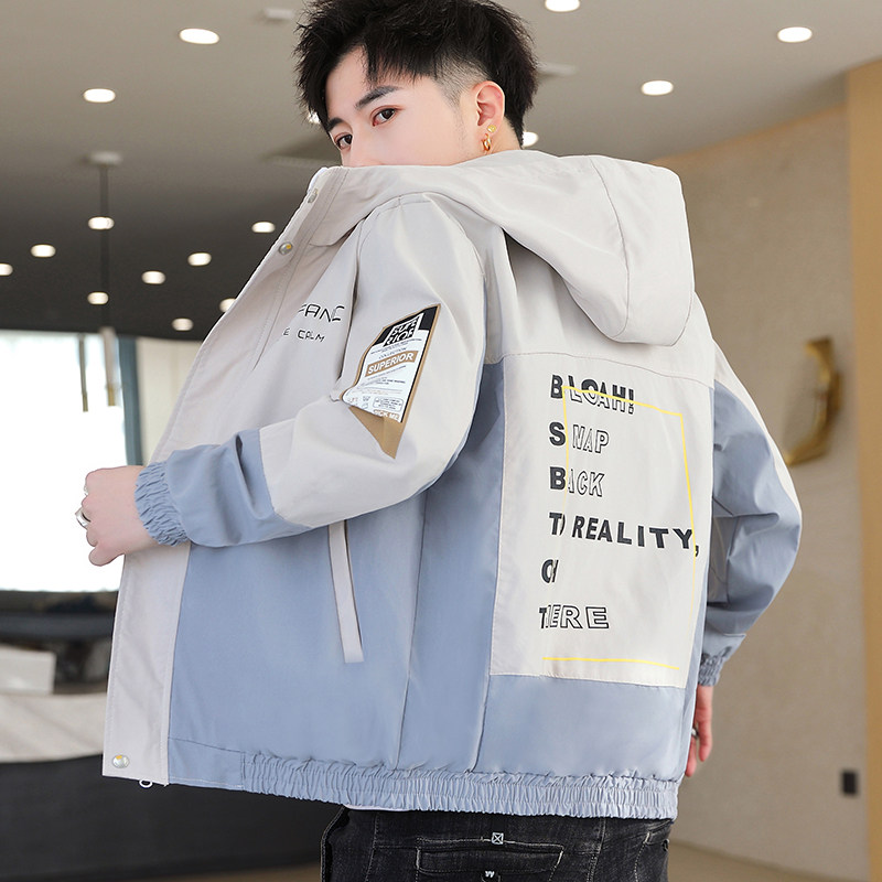 主推款春季新款夹克青少年休闲百搭连帽外套XZ313B-1-NS08-P50,男装夹克,星座310B-3