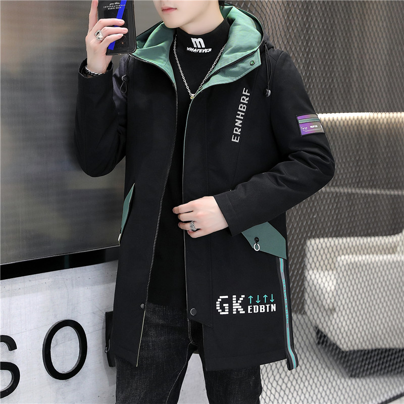 主推新款男士中长款风衣连帽时尚休闲夹克外套XZ313B-1-JK16-P60,男装夹克,星座310B-3