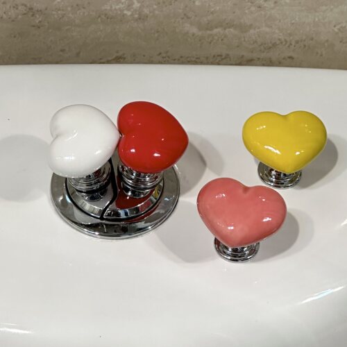 马桶按压器彩色心形水箱坐便器配件大全马桶创意可爱通用按压按钮