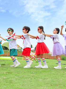 儿童六一幼儿园开幕式女童蓬蓬裙啦啦队毕业照团体演出服运动会服