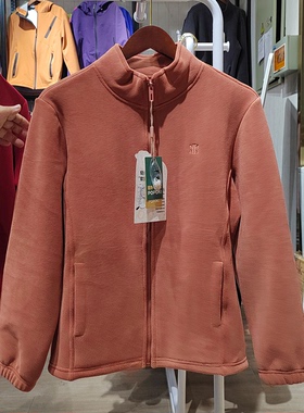 POPOKI羊毛蓄热万粒绒女外套秋冬休闲保暖衣拉链外套上衣5805-2.0