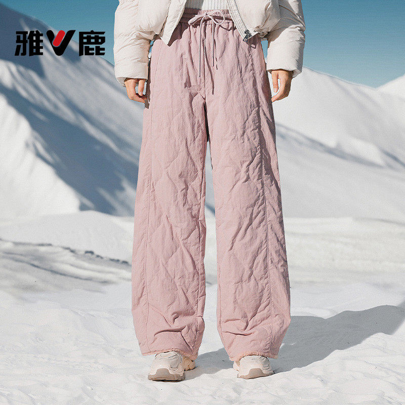 雅鹿羽绒裤女2025冬季新款流行宽松直筒裤加厚羊羔绒阔腿长裤子,女装/女士精品,棉裤/羽绒裤,淘宝优惠券,粉丝福利购,淘宝优惠卷