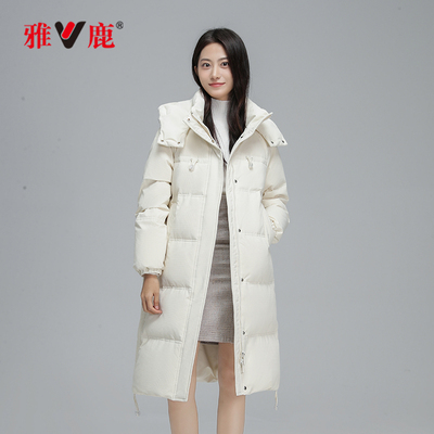 雅鹿品牌羽绒服女中长款2025冬季新款加厚保暖白鸭绒加厚保暖外套