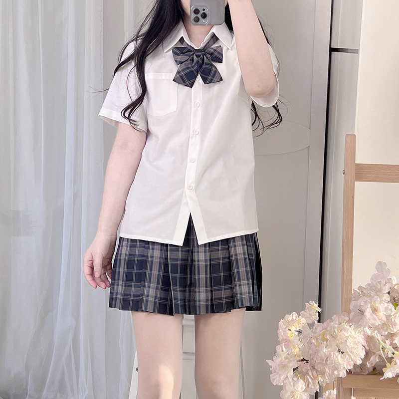 jk制服夏季短袖白色衬衫女士衬衣图片