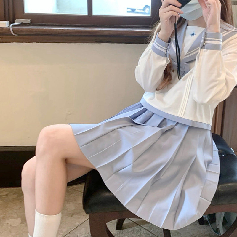 스팟 ZHUZHUJIA XIAOCHUN 개인 봄과 가을 새로운 원본 정통 JK 선원 복장 긴팔 중간 양복 소녀 작은 신선한