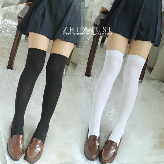 黑色jk袜中筒袜过膝袜微压瘦腿