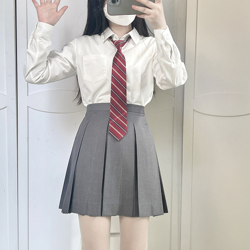 八箱褶裙学院风纯色短裙多色高腰图片