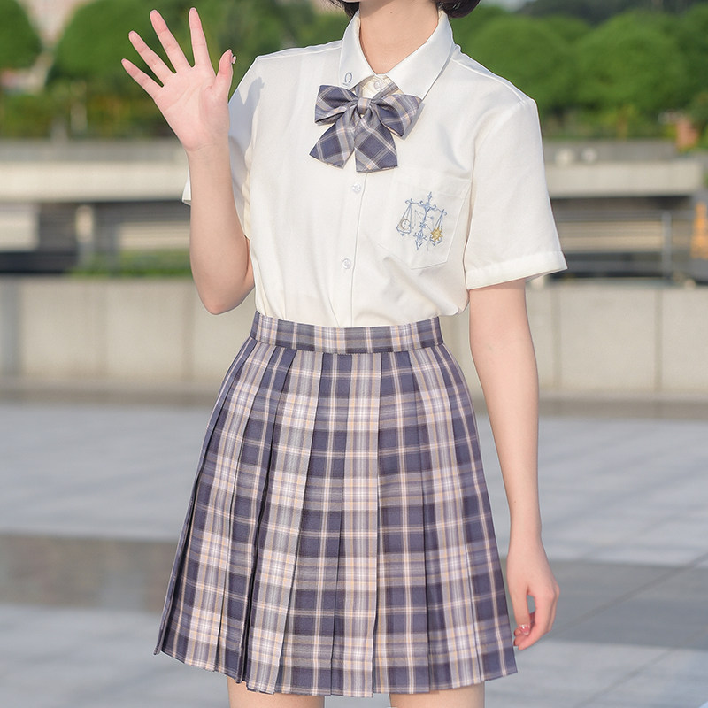JK原创格裙制服高腰学院风图片