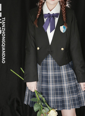 【田中千岛】珠珠原创jk格裙日系校供感深蓝色格子裙学院风百褶裙