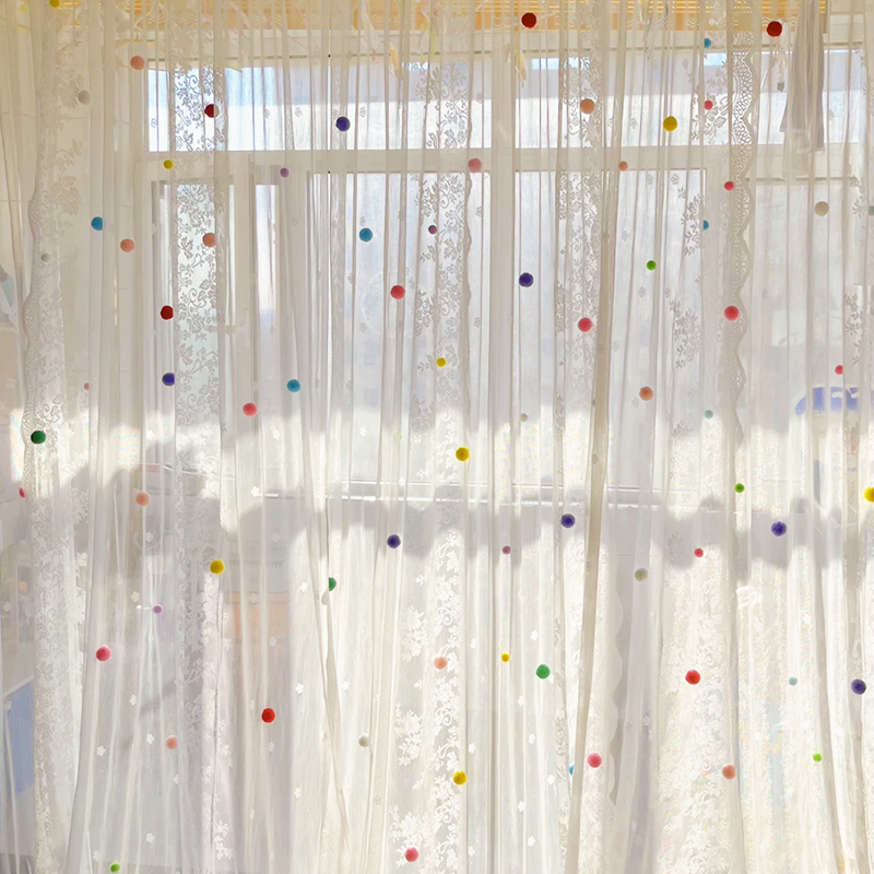 韩式小清新蕾丝纱帘隔断门帘