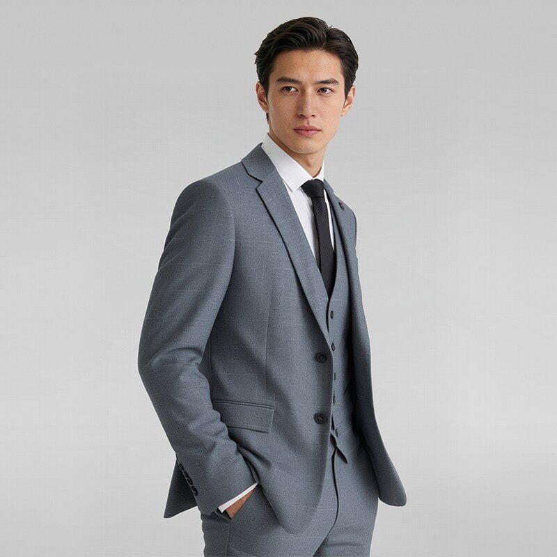 撤标撤柜【商务结婚三件套】男士挺括有型两粒扣西服拉链西裤套装