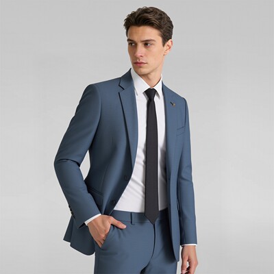 撤标撤柜【50%绵羊毛 柔软亲肤】男低调内敛西服套装商务休闲西装
