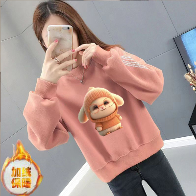 加绒不加绒秋冬新款慵懒风韩版潮ins宽松短款卫衣女无帽百搭上衣