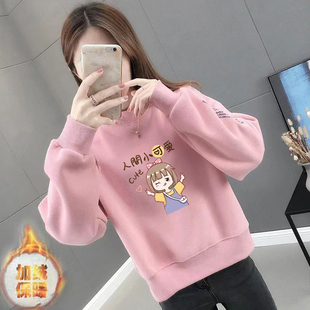 加绒不加绒秋冬新款慵懒风韩版潮ins宽松短款卫衣女无帽百搭上衣