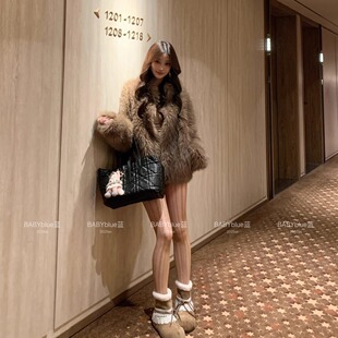 BABYblue【毛绒泰迪熊】仿狐狸毛环保皮草气质宽松外套保暖大衣