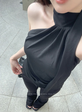 BABYblue【气质挂脖】显瘦性感新款背心飘带露锁骨显身材上衣百搭