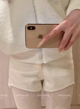 女团腿高腰毛呢短裤休闲加厚显瘦