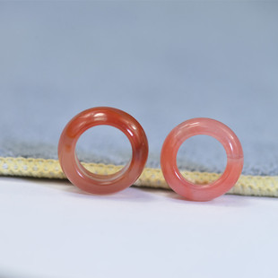 一物一图天然原矿南红玛瑙冰飘冰红跑环DIY手串项链配饰指环配件