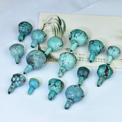 湖北原矿天然绿松石三通佛头