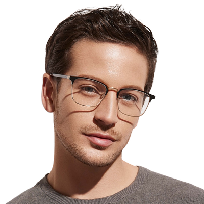 近视方框金属商务眼镜架