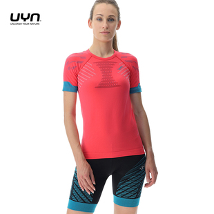 UYN意大利女士跑步临界点短袖衫户外运动骑行透气速干运动T恤短裤