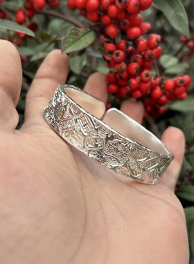 手镯999银民族风情侣999