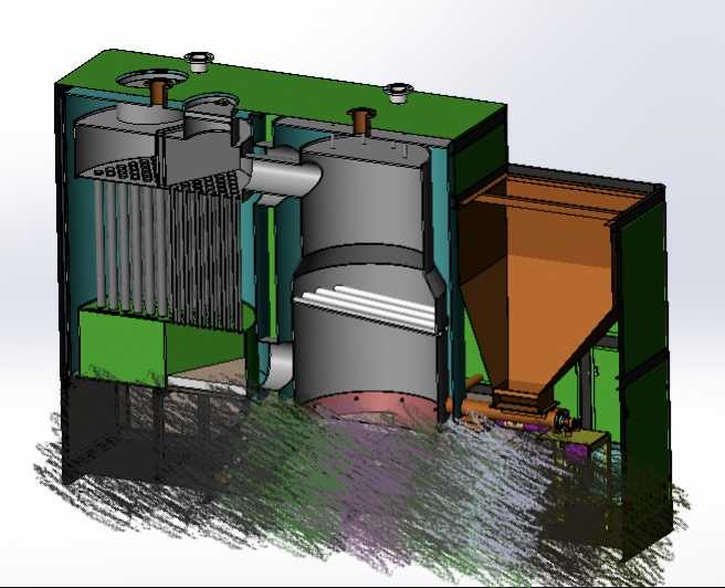 新型智能控制节能无烟环保水冷链条炉排4吨锅炉全套3d建模图纸