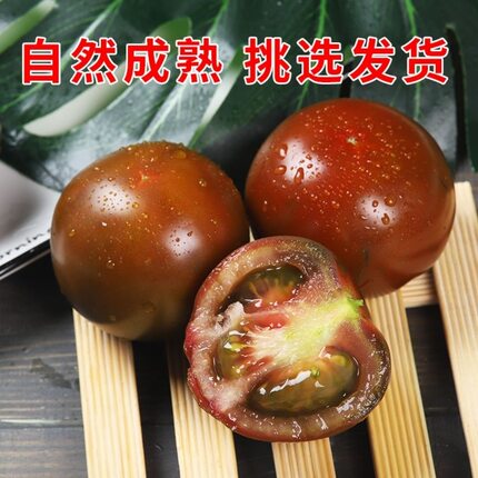 山东新鲜巧克力西红柿酸甜口感黑番茄有籽水果番茄生吃正宗直发