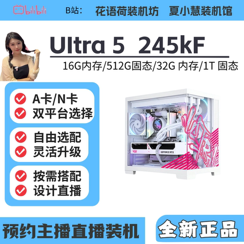 intel U5  245KF /5050/5060显卡/9060XT 16G海景房主机