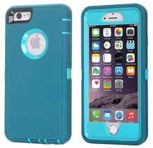 加厚硅胶手机壳适用苹果6S全包防摔iPhone7/8plus三防铠甲6SP软胶硬壳三合一组合外壳简约纯色三件套