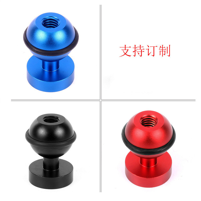 适用GoPro小蚁铝合金迷你转接头 潜水补光灯热靴球头旋转支架