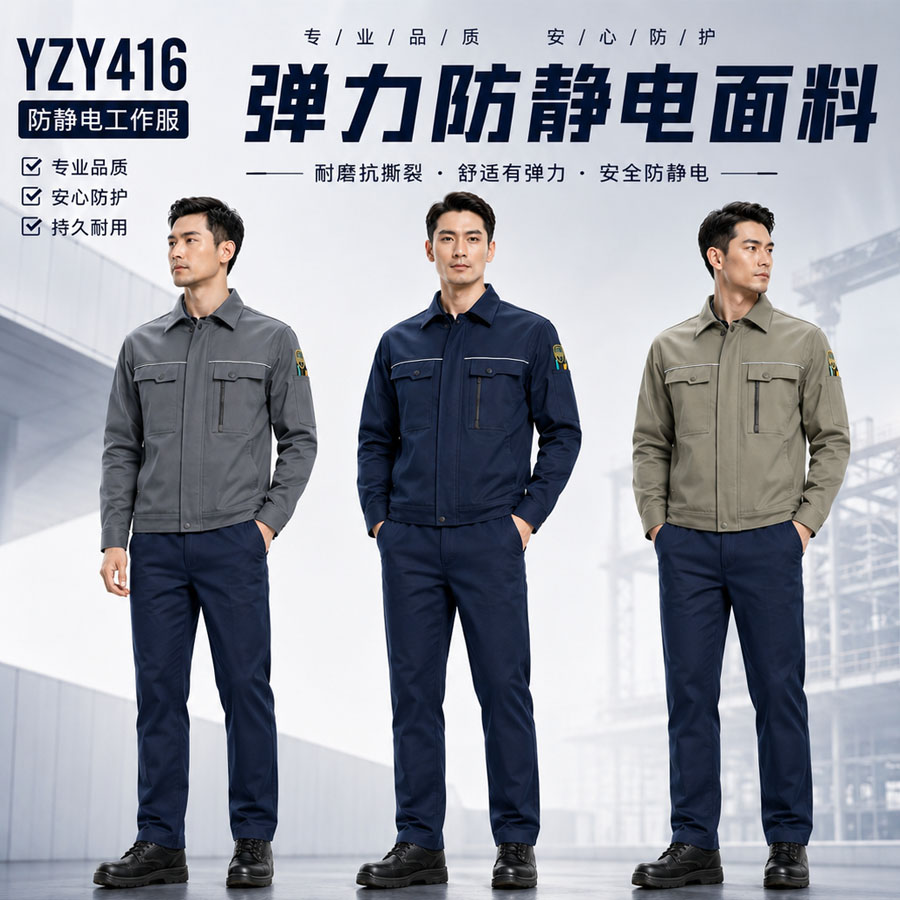 防静电耐磨抗撕裂春秋工作服套装